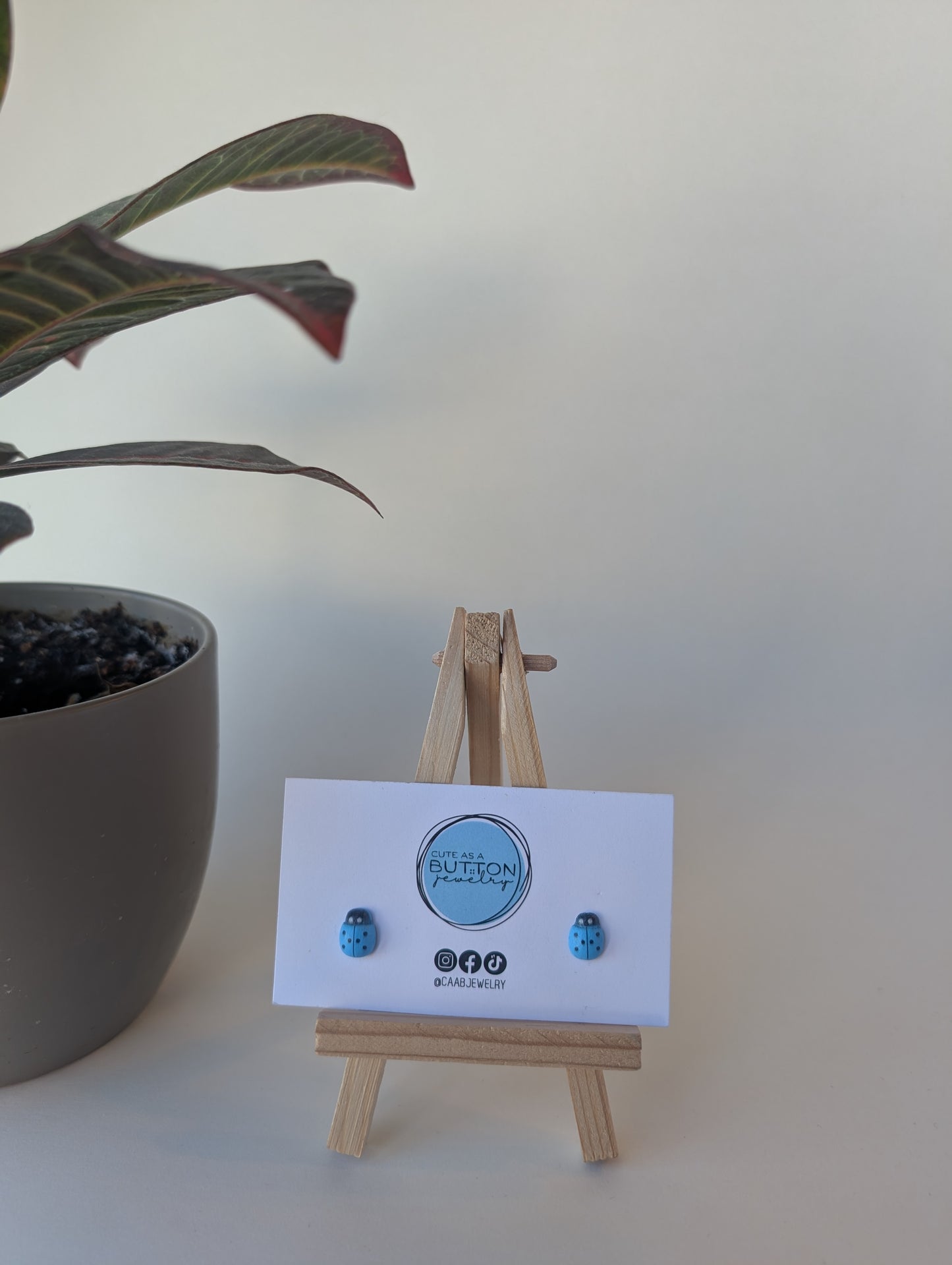 Ladybug Stud Earrings with Hypoallergenic Stainless Steel or Titanium Posts - 6 color variations!