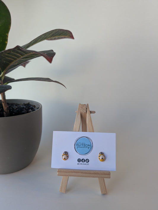 Buzzy Bees Stud Earrings with Hypoallergenic Stainless Steel or Titanium Posts