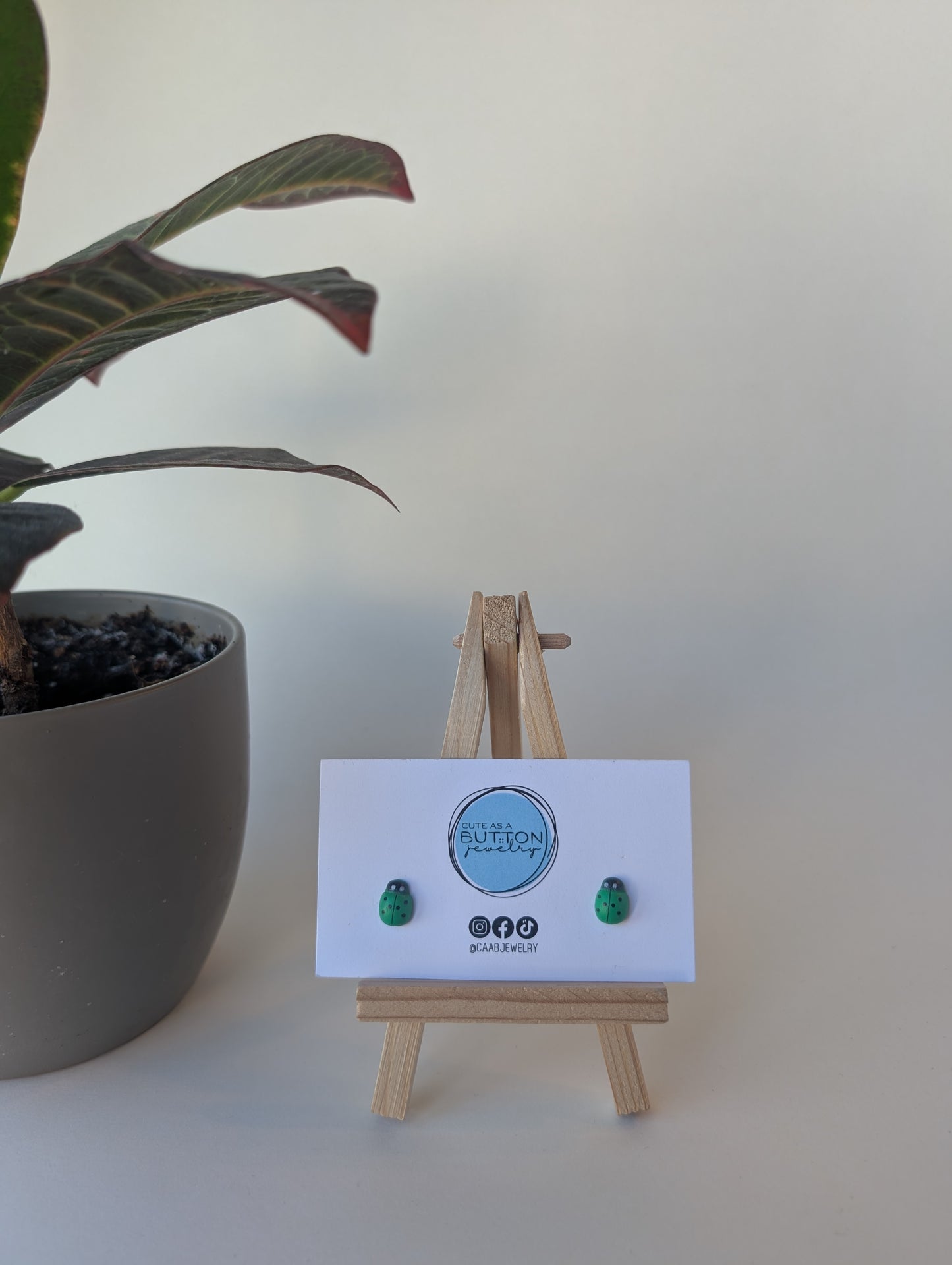 Ladybug Stud Earrings with Hypoallergenic Stainless Steel or Titanium Posts - 6 color variations!