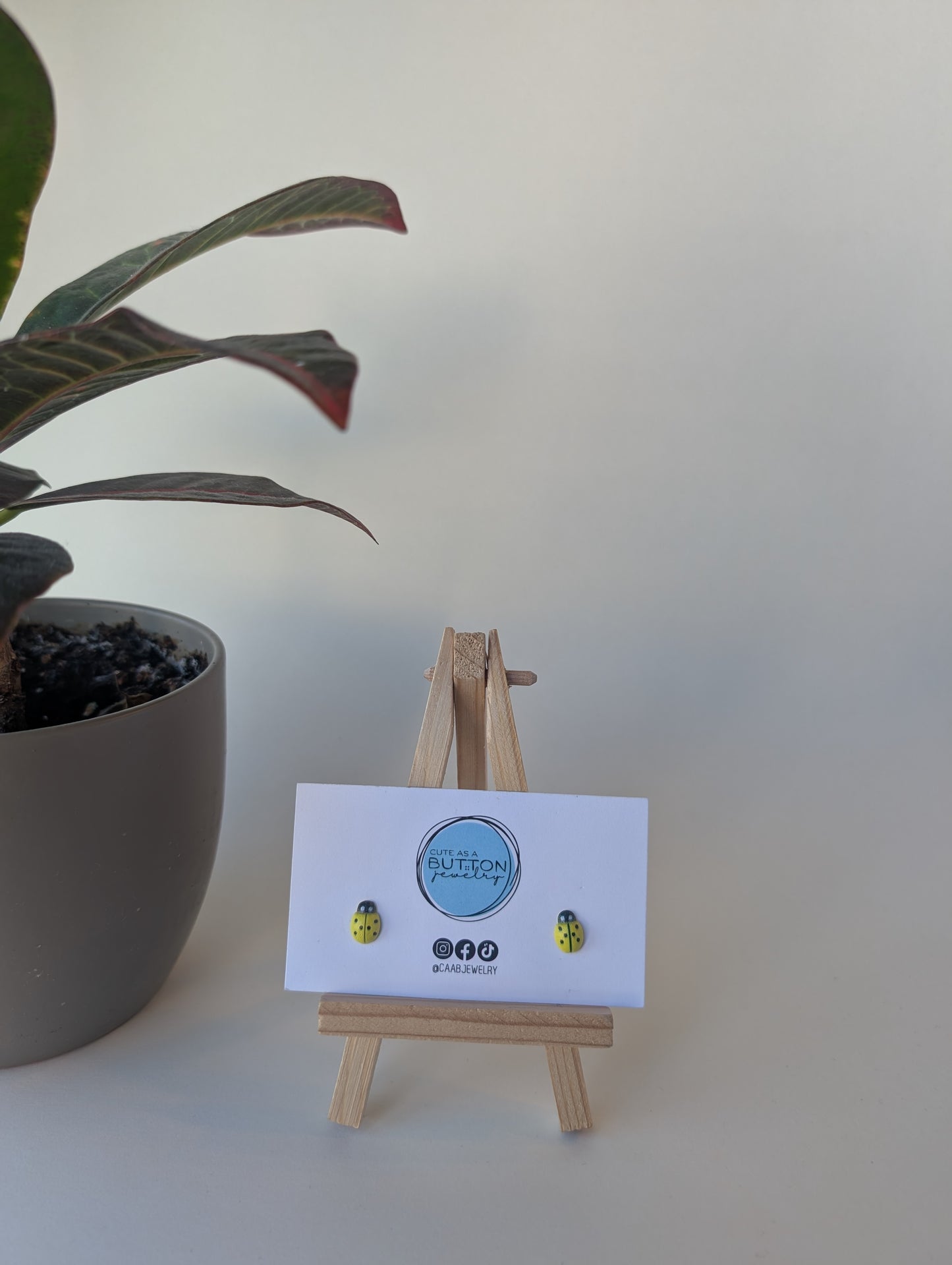 Ladybug Stud Earrings with Hypoallergenic Stainless Steel or Titanium Posts - 6 color variations!