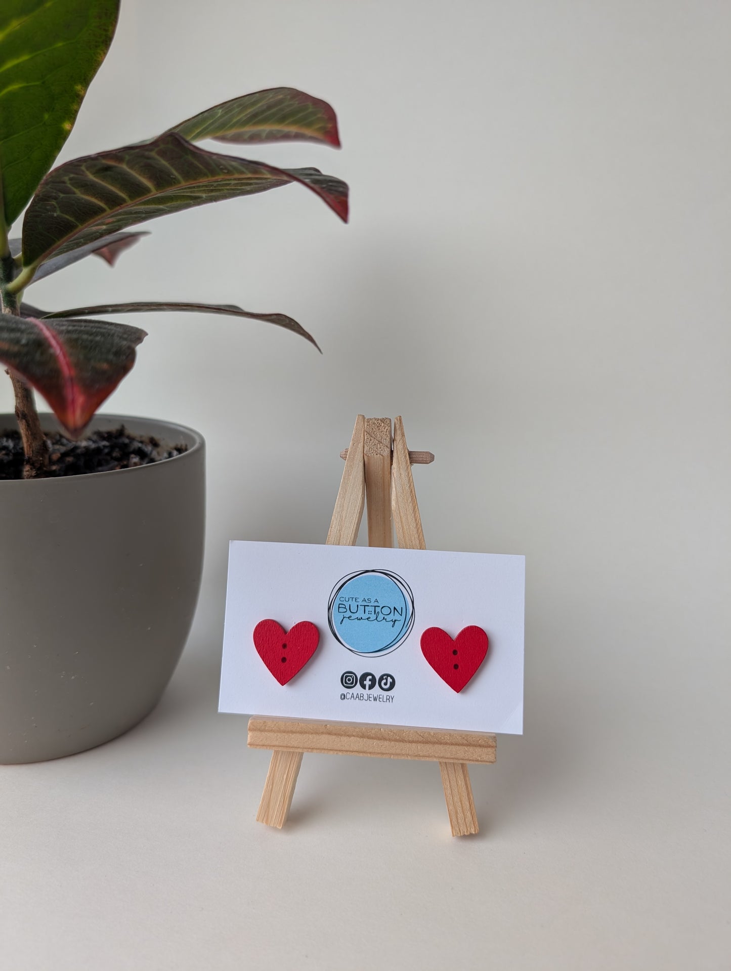 Red Heart Stud Earrings (2 sizes) with Hypoallergenic Posts in Stainless Steel or Titanium